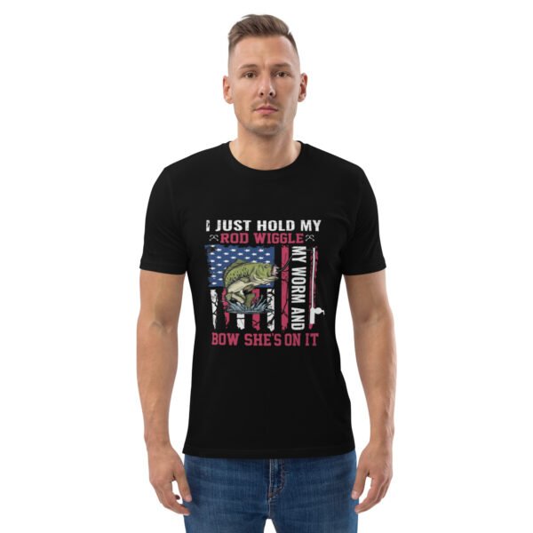 fishing, angler, funny, humour, stress relief, fish, outdoors, hobby, lifestyle - Unisex organic cotton t-shirt - Image 2