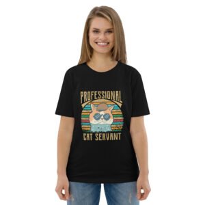 Professional Cat Servant - Retro Cat Lover - Unisex organic cotton t-shirt