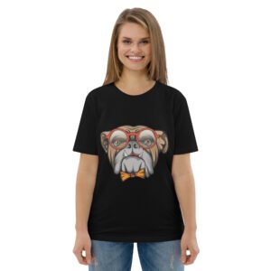 Stylish Bulldog Nerdy Cool Dog Design - Unisex organic cotton t-shirt