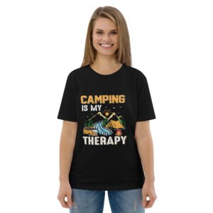 Relaxing "Camping Is My Therapy" Outdoor Adventure - Unisex organic cotton t-shirt