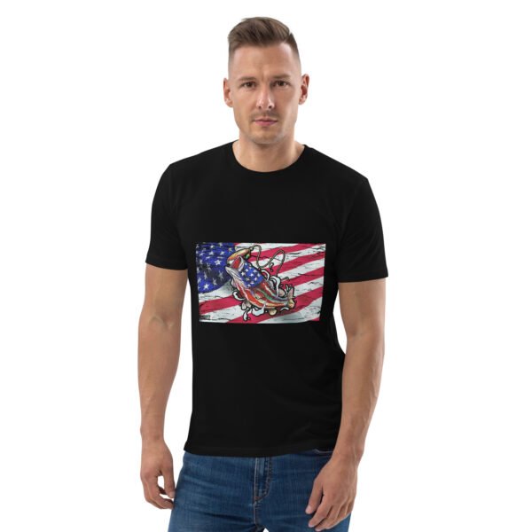 "American Flag Fishing T-Shirt – Patriotic Angler’s - Unisex organic cotton t-shirt