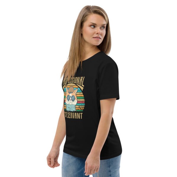 Professional Cat Servant - Retro Cat Lover - Unisex organic cotton t-shirt - Image 5