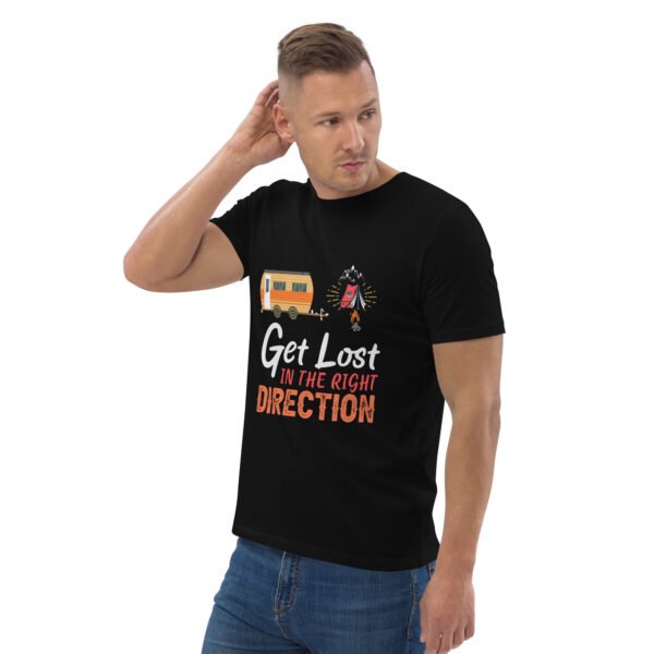"Get Lost in the Right Direction" Camping & Adventure - Unisex organic cotton t-shirt - Image 6