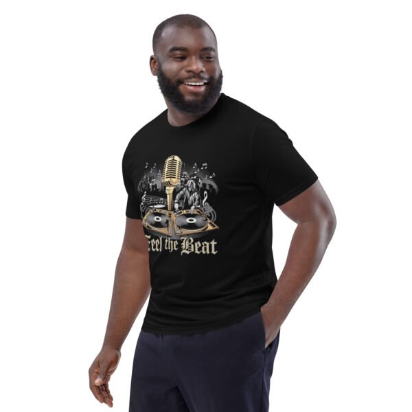 Feel the Beat  - Retro Music Vibes and DJ Style - Unisex organic cotton t-shirt - Image 4