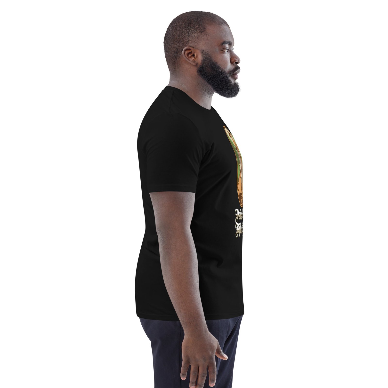 "Patient Man Ride Donkey" – Traditional Wisdom Illustration - Unisex organic cotton t-shirt - Image 5