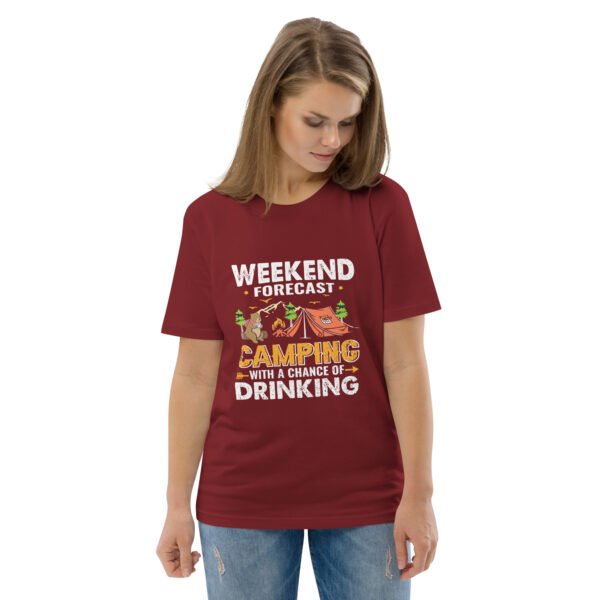 Weekend Forecast Camping & Drinking – Fun Outdoor - Unisex organic cotton t-shirt - Image 26