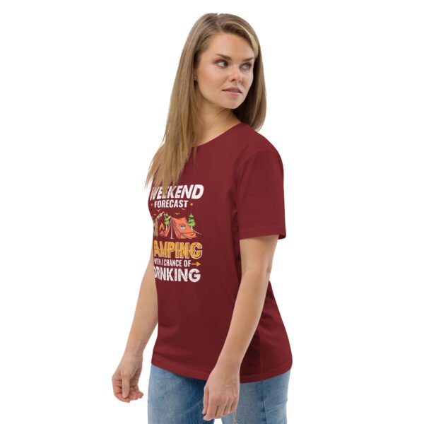 Weekend Forecast Camping & Drinking – Fun Outdoor - Unisex organic cotton t-shirt - Image 29