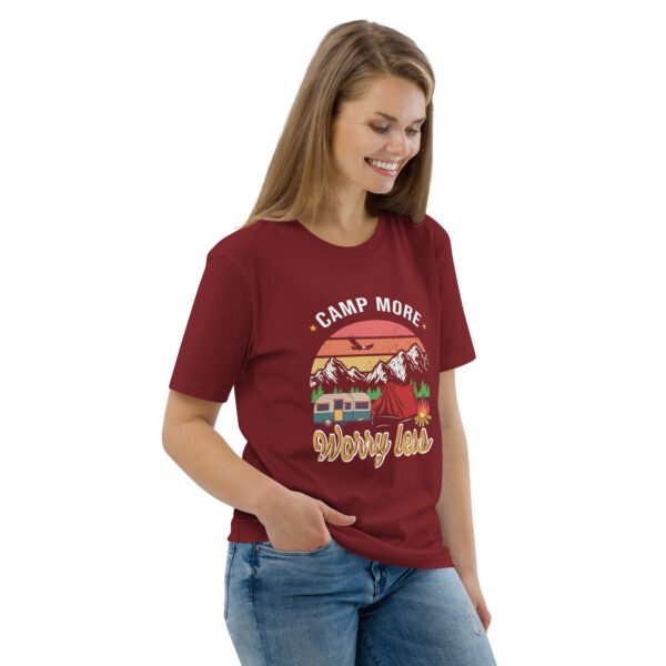 Camp More, Worry Less – Relaxed Outdoor Adventure - Unisex organic cotton t-shirt - Image 30