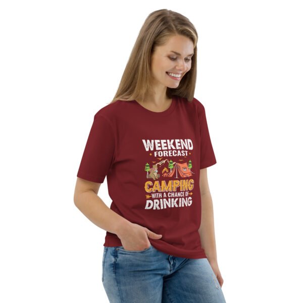 Weekend Forecast Camping & Drinking – Fun Outdoor - Unisex organic cotton t-shirt - Image 30