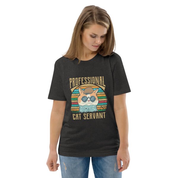 Professional Cat Servant - Retro Cat Lover - Unisex organic cotton t-shirt - Image 18
