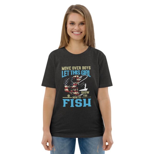 "Women’s Fishing T-Shirt – Move Over Boys," - Unisex organic cotton t-shirt - Image 17