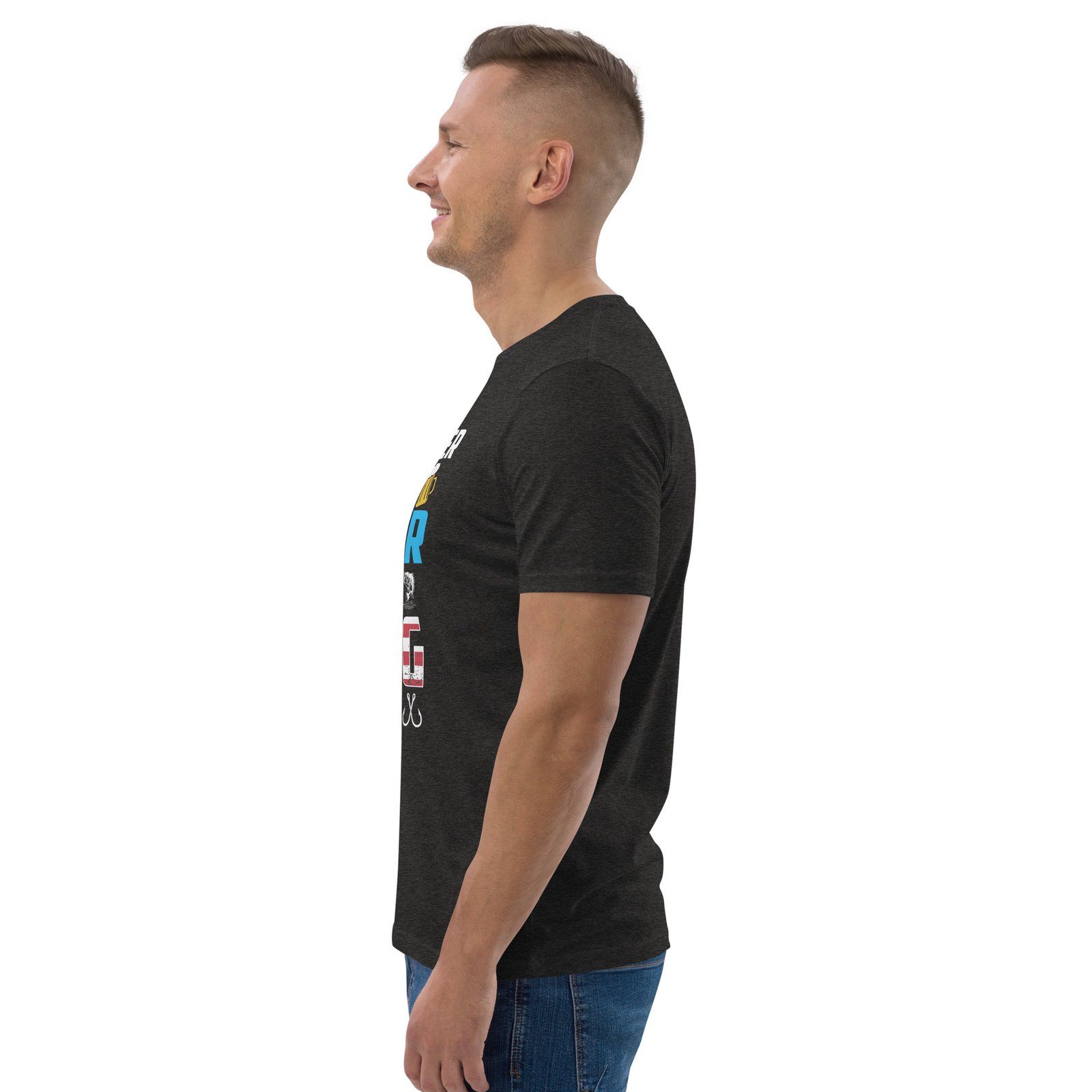 "Just Another Beer Drinker with a Fishing Problem" Funny Fishing & Beer - Unisex organic cotton t-shirt - Image 21