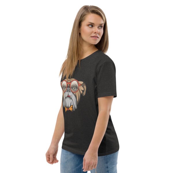 Stylish Bulldog Nerdy Cool Dog Design - Unisex organic cotton t-shirt - Image 21