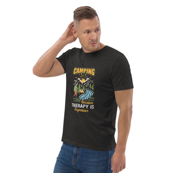 Camping Because Therapy Is Expensive T-Shirt – Outdoor Adventure - Unisex organic cotton t-shirt - Image 22