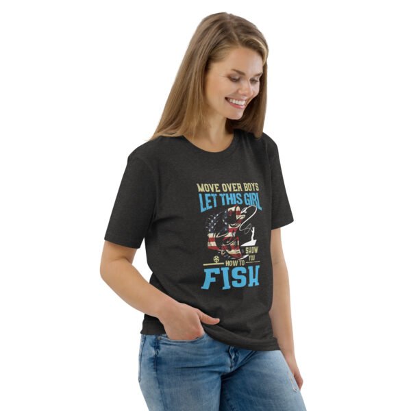 "Women’s Fishing T-Shirt – Move Over Boys," - Unisex organic cotton t-shirt - Image 22