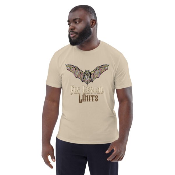 Fly Beyond Limits – Inspirational Motivational Typography - Unisex organic cotton t-shirt - Image 7