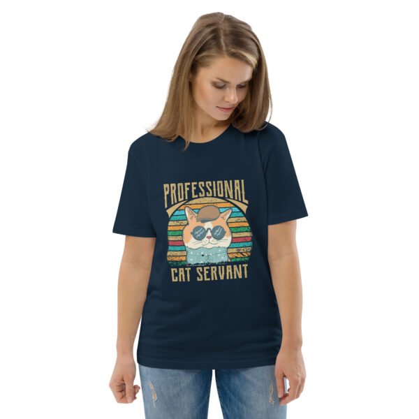Professional Cat Servant - Retro Cat Lover - Unisex organic cotton t-shirt - Image 10