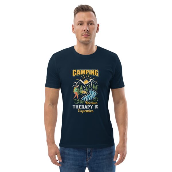 Camping Because Therapy Is Expensive T-Shirt – Outdoor Adventure - Unisex organic cotton t-shirt - Image 10