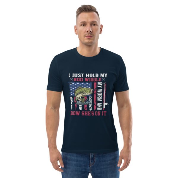 fishing, angler, funny, humour, stress relief, fish, outdoors, hobby, lifestyle - Unisex organic cotton t-shirt - Image 10
