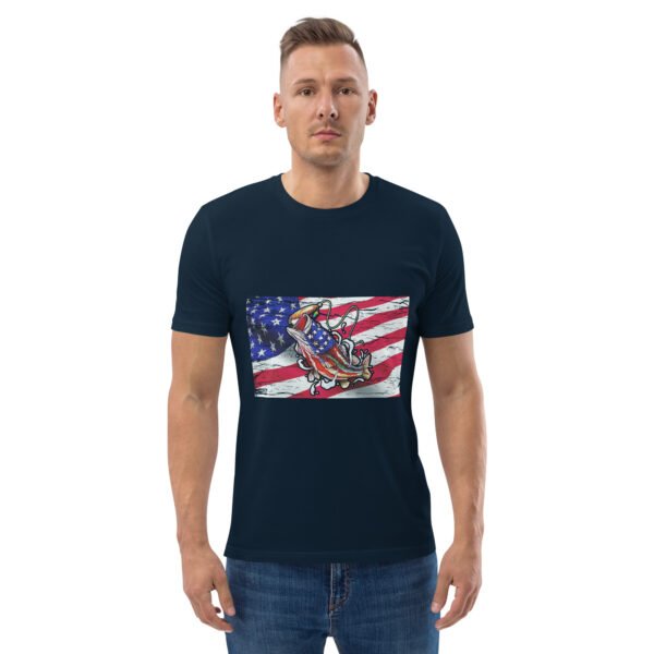 "American Flag Fishing T-Shirt – Patriotic Angler’s - Unisex organic cotton t-shirt - Image 10