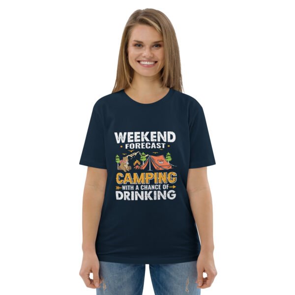 Weekend Forecast Camping & Drinking – Fun Outdoor - Unisex organic cotton t-shirt - Image 9