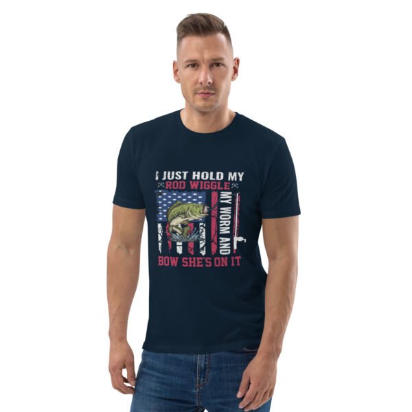fishing, angler, funny, humour, stress relief, fish, outdoors, hobby, lifestyle - Unisex organic cotton t-shirt - Image 9