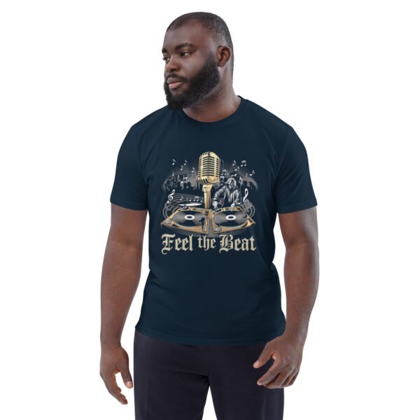Feel the Beat  - Retro Music Vibes and DJ Style - Unisex organic cotton t-shirt - Image 7