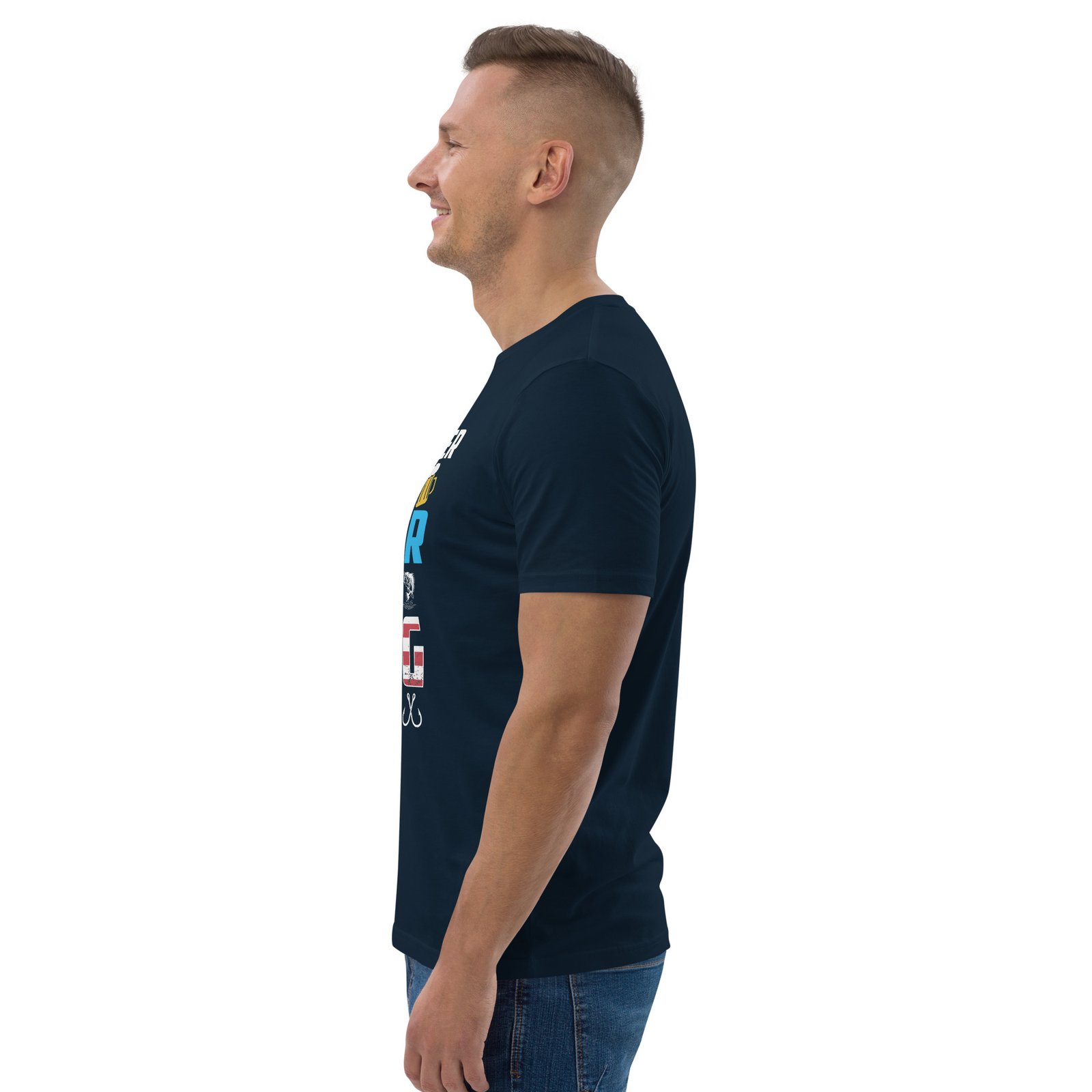 "Just Another Beer Drinker with a Fishing Problem" Funny Fishing & Beer - Unisex organic cotton t-shirt - Image 13