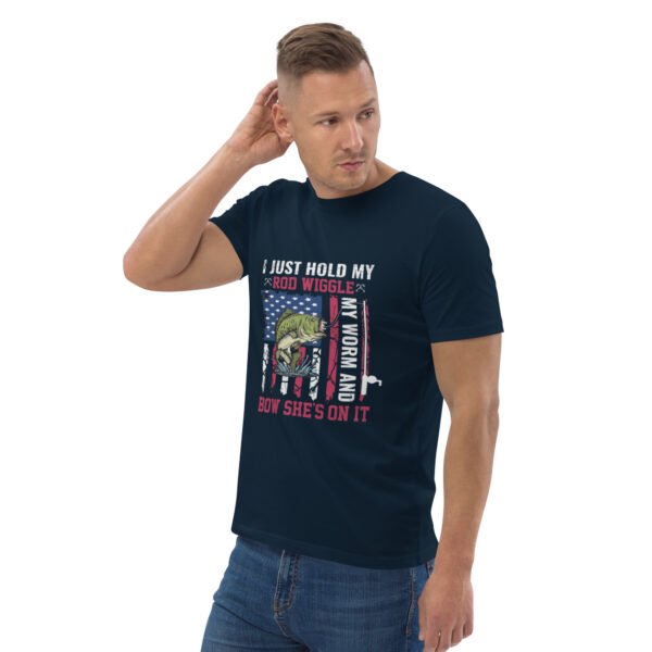 fishing, angler, funny, humour, stress relief, fish, outdoors, hobby, lifestyle - Unisex organic cotton t-shirt - Image 14