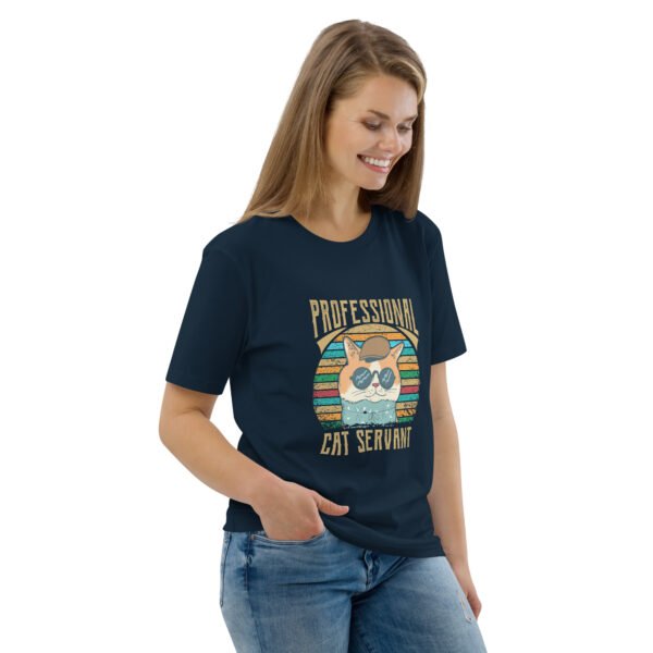 Professional Cat Servant - Retro Cat Lover - Unisex organic cotton t-shirt - Image 14