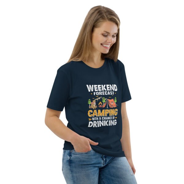 Weekend Forecast Camping & Drinking – Fun Outdoor - Unisex organic cotton t-shirt - Image 14
