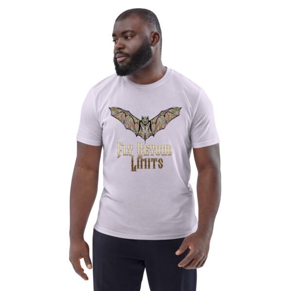 Fly Beyond Limits – Inspirational Motivational Typography - Unisex organic cotton t-shirt - Image 25