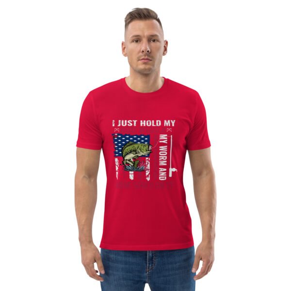 fishing, angler, funny, humour, stress relief, fish, outdoors, hobby, lifestyle - Unisex organic cotton t-shirt - Image 34