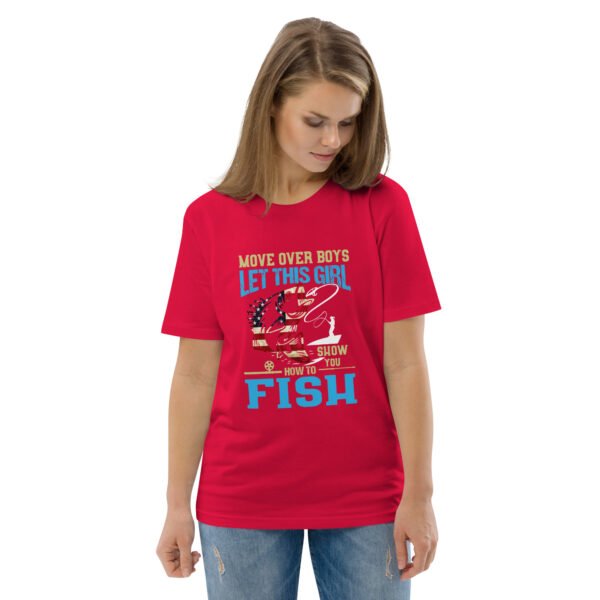 "Women’s Fishing T-Shirt – Move Over Boys," - Unisex organic cotton t-shirt - Image 34