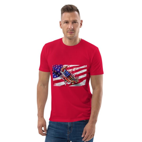 "American Flag Fishing T-Shirt – Patriotic Angler’s - Unisex organic cotton t-shirt - Image 33
