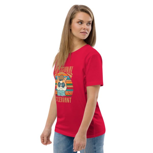 Professional Cat Servant - Retro Cat Lover - Unisex organic cotton t-shirt - Image 29