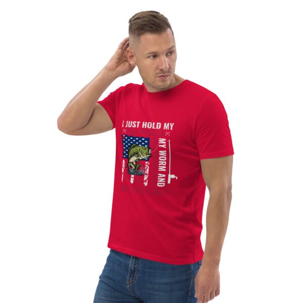 fishing, angler, funny, humour, stress relief, fish, outdoors, hobby, lifestyle - Unisex organic cotton t-shirt - Image 38