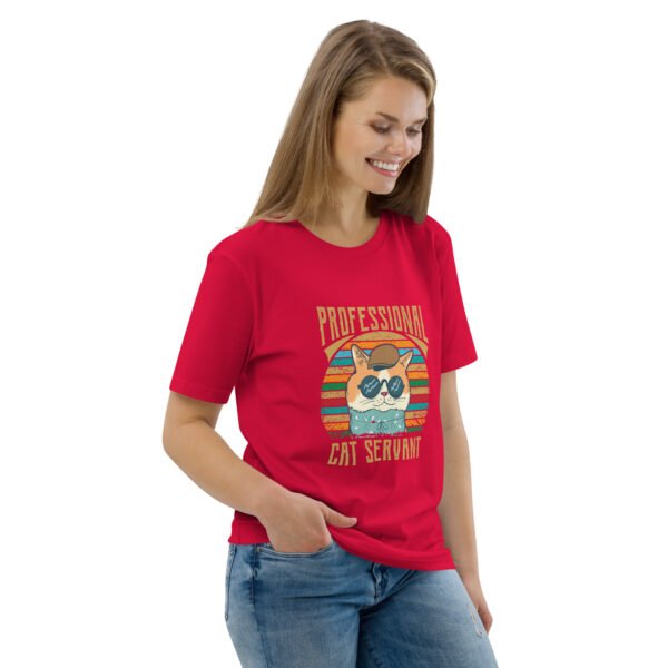 Professional Cat Servant - Retro Cat Lover - Unisex organic cotton t-shirt - Image 30