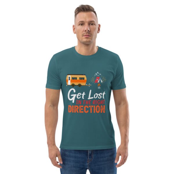 "Get Lost in the Right Direction" Camping & Adventure - Unisex organic cotton t-shirt - Image 42