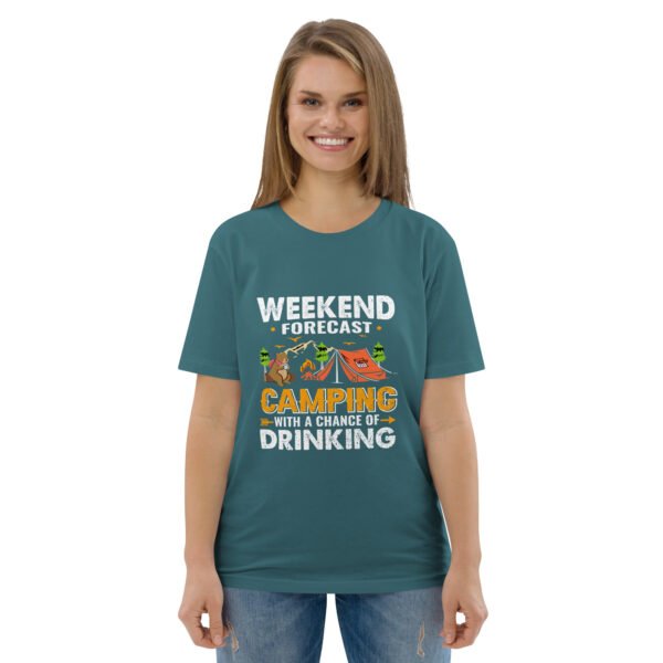 Weekend Forecast Camping & Drinking – Fun Outdoor - Unisex organic cotton t-shirt - Image 41