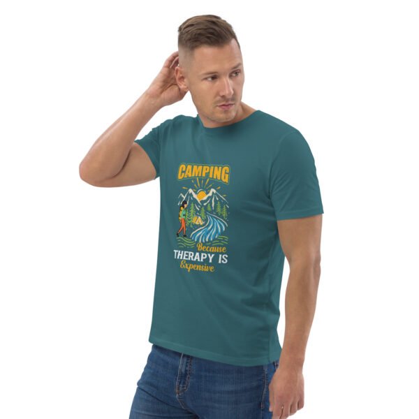 Camping Because Therapy Is Expensive T-Shirt – Outdoor Adventure - Unisex organic cotton t-shirt - Image 46