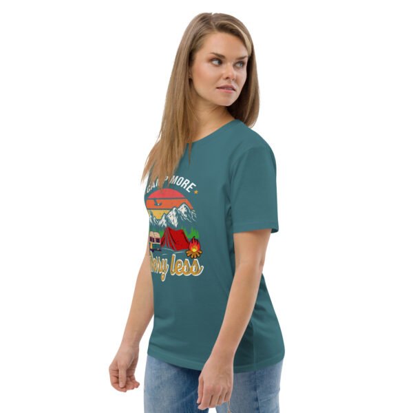 Camp More, Worry Less – Relaxed Outdoor Adventure - Unisex organic cotton t-shirt - Image 45