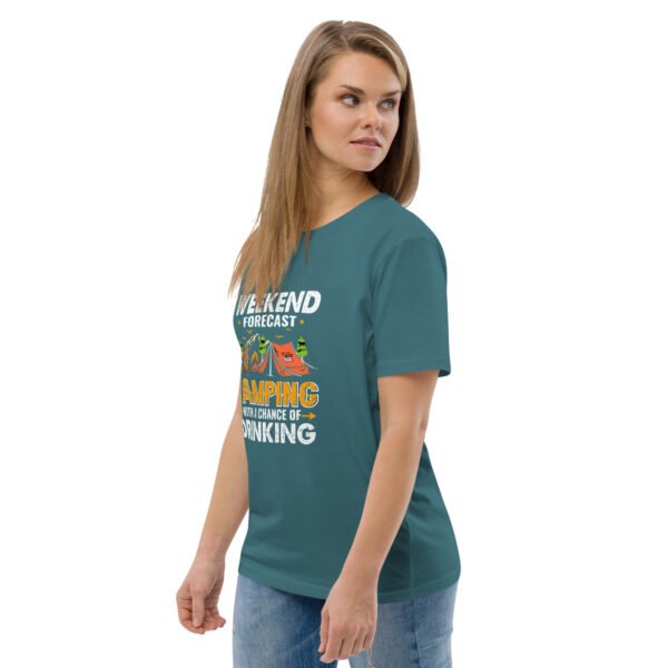 Weekend Forecast Camping & Drinking – Fun Outdoor - Unisex organic cotton t-shirt - Image 45