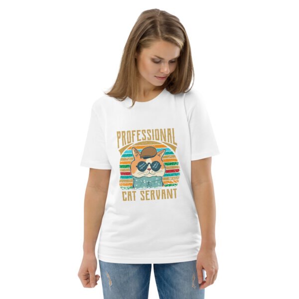 Professional Cat Servant - Retro Cat Lover - Unisex organic cotton t-shirt - Image 34