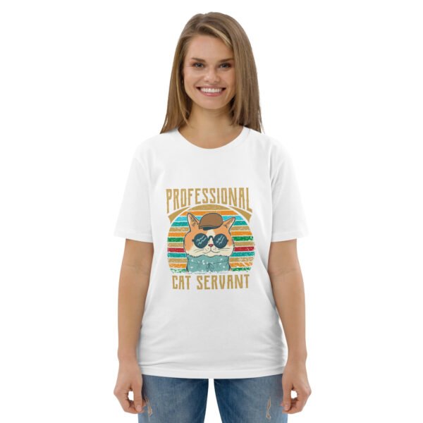 Professional Cat Servant - Retro Cat Lover - Unisex organic cotton t-shirt - Image 33
