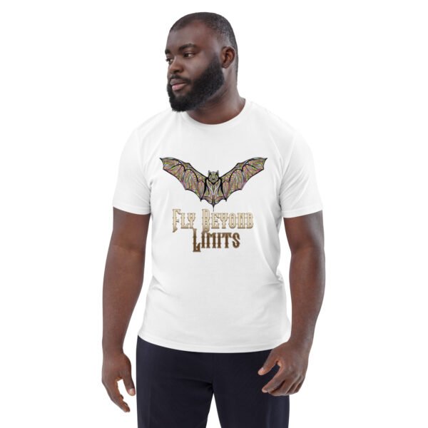 Fly Beyond Limits – Inspirational Motivational Typography - Unisex organic cotton t-shirt - Image 31