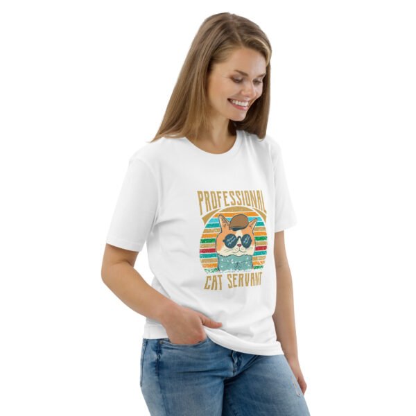 Professional Cat Servant - Retro Cat Lover - Unisex organic cotton t-shirt - Image 38