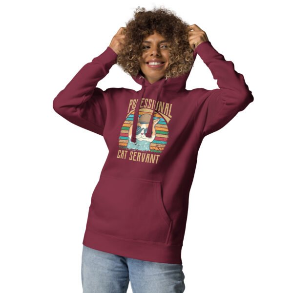 Professional Cat Servant - Retro Cat Lover - Unisex Hoodie - Image 5