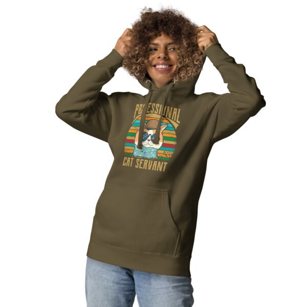 Professional Cat Servant - Retro Cat Lover - Unisex Hoodie - Image 17