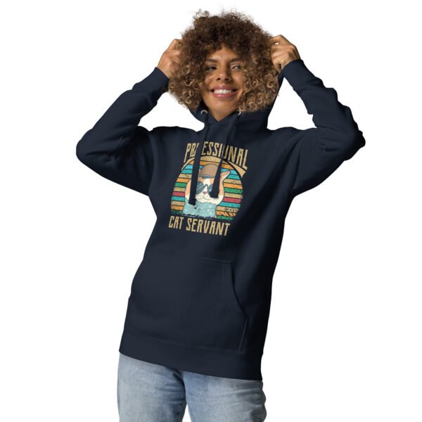 Professional Cat Servant - Retro Cat Lover - Unisex Hoodie - Image 3